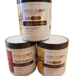 VISIBLE GLOW 24 K GOLD FACE AND BODY MASK, SCRUB, MASK.