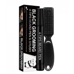 BLACK GROMMING 4 TIPS BEARD PEN & BRUSH