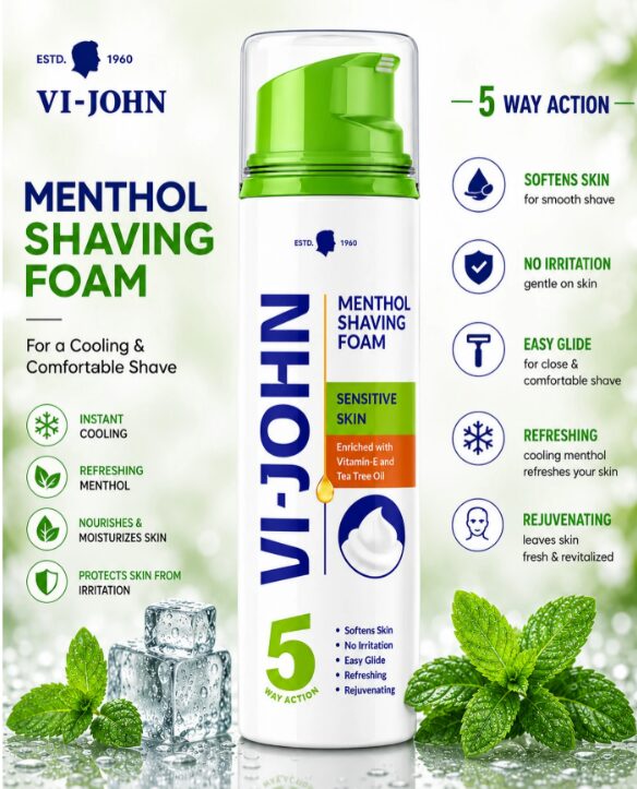 VI-JOHN MENTHOL SHAVING FOAM SENSITIVE SKIN 200ML