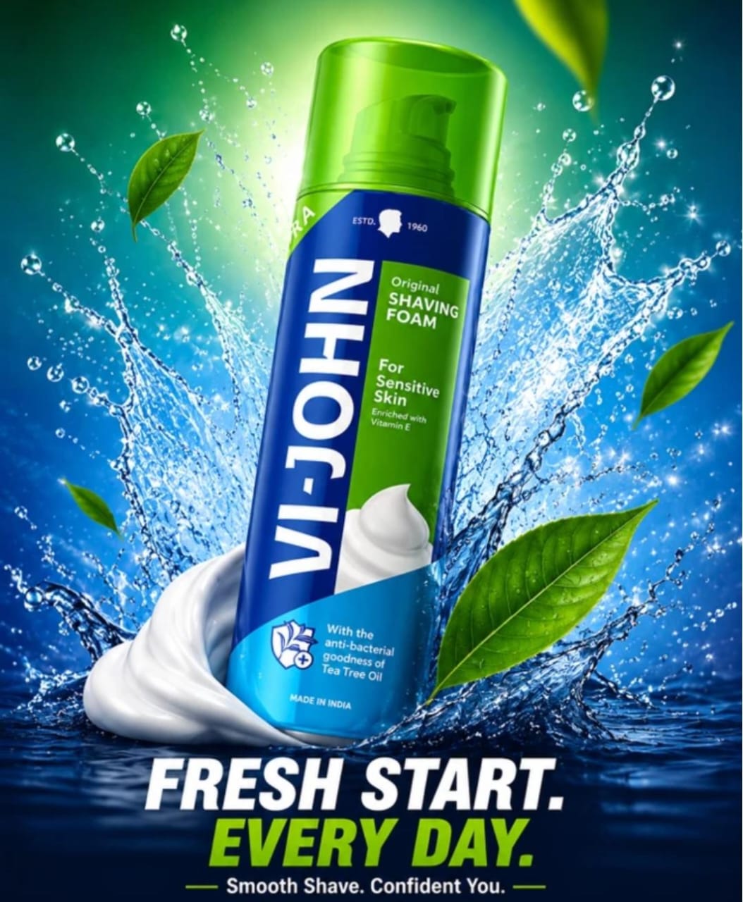 VI-JOHN SHAVING FOAM FOR SENSITIVE SKIN GREEN 400G